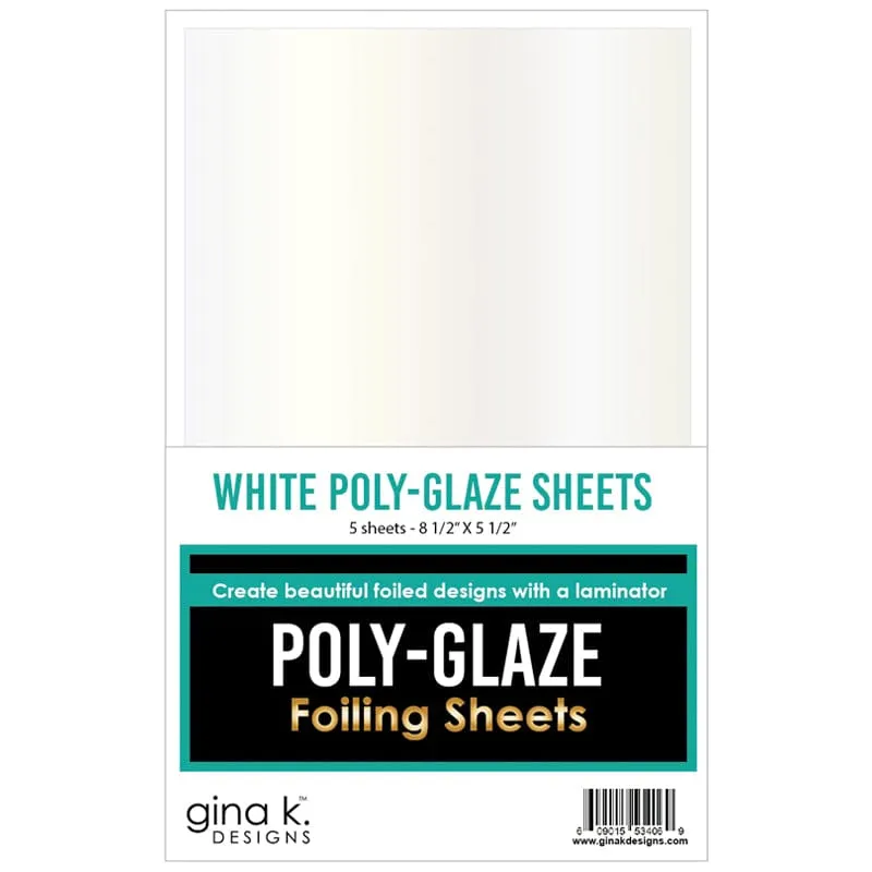 HeatnBond Gina K. Designs Poly-Glaze feuille foil blanche 5 feuilles
