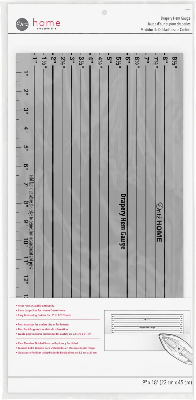 Prym Dritz Marking Drapery Hem Gauge règle ourlet 18x9