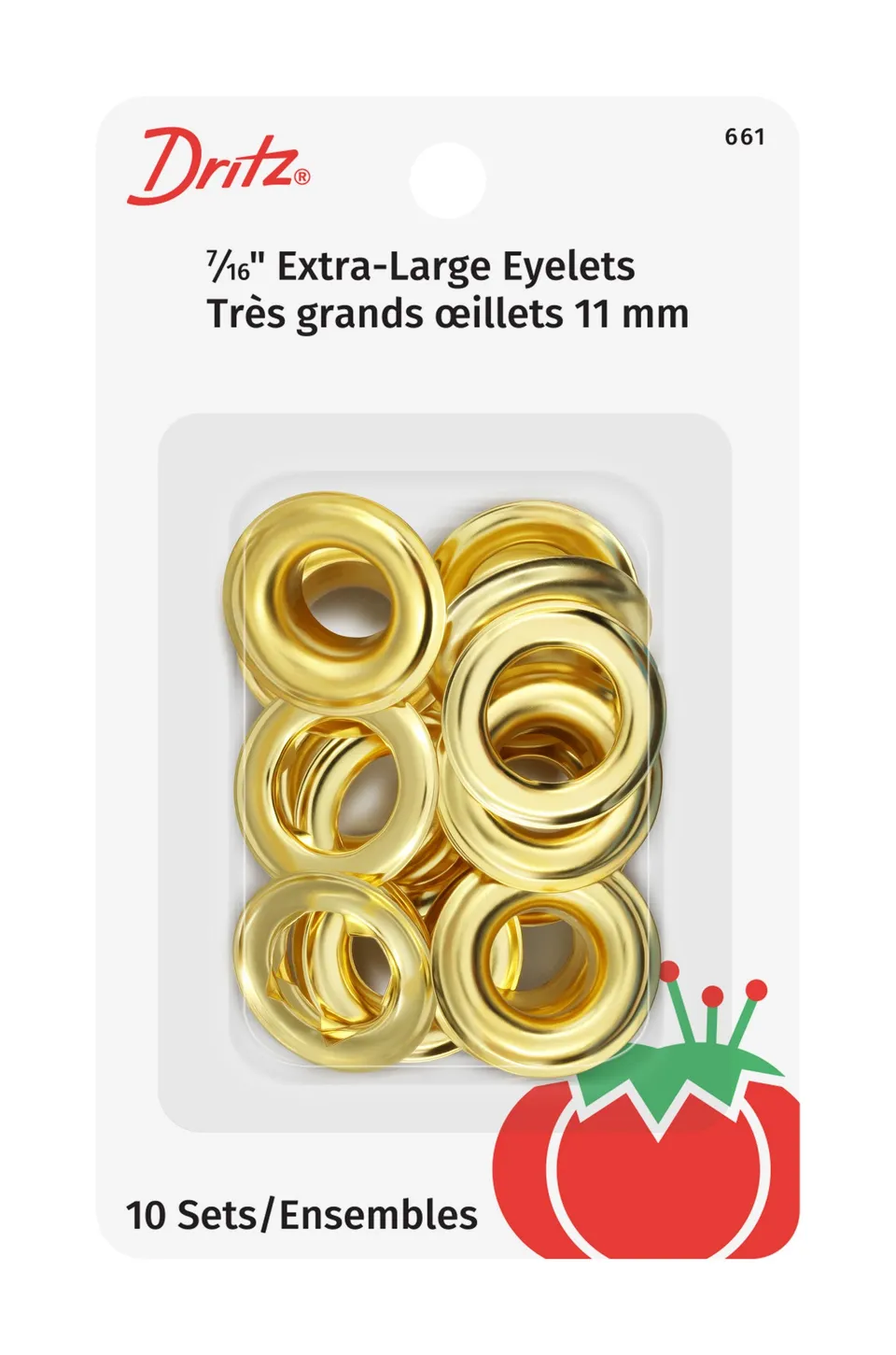 Dritz Fasteners œillets extra-larges 11 mm laiton 10 sets