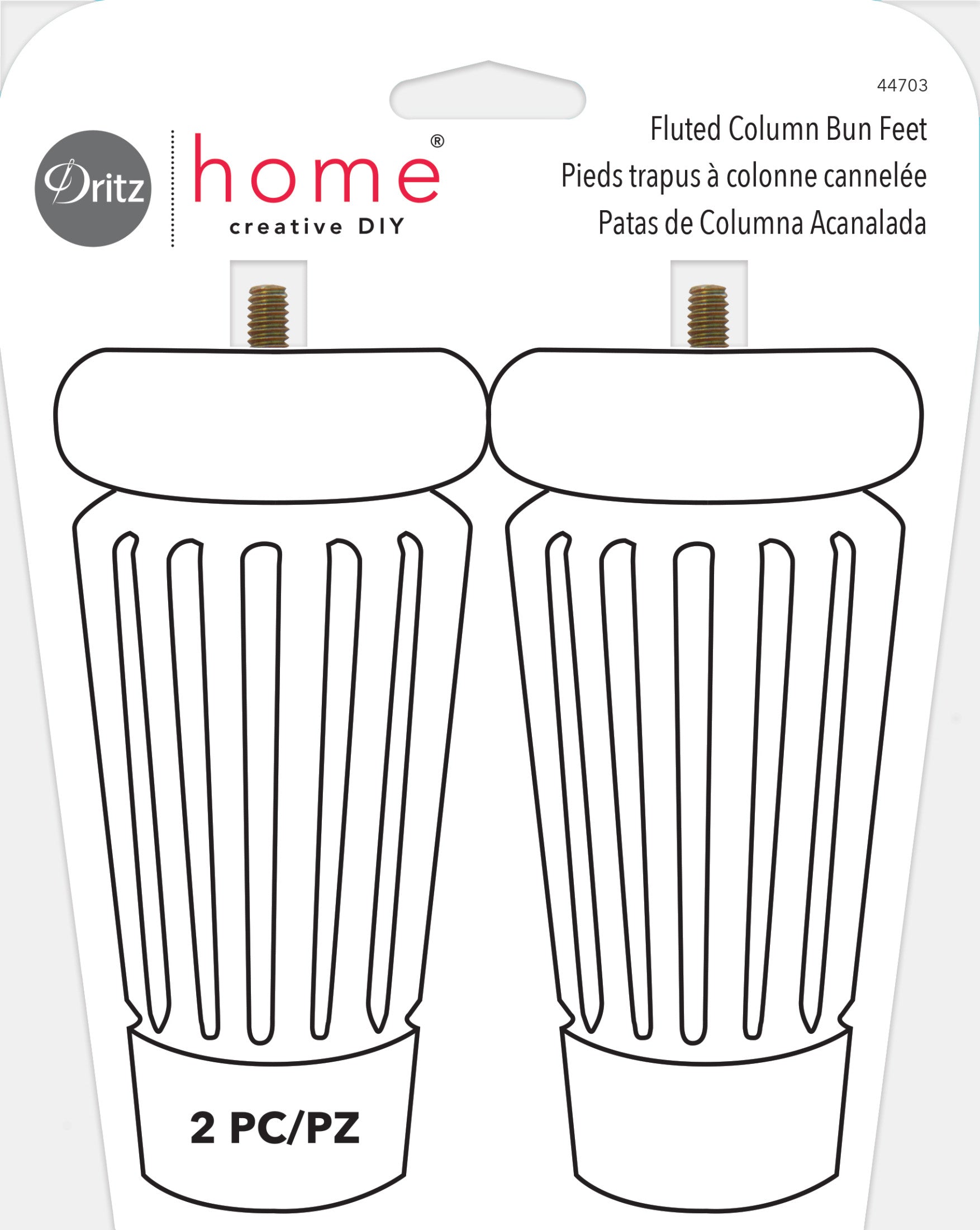 Dritz Home Décor 44703 pieds de meuble bois naturel lot 2