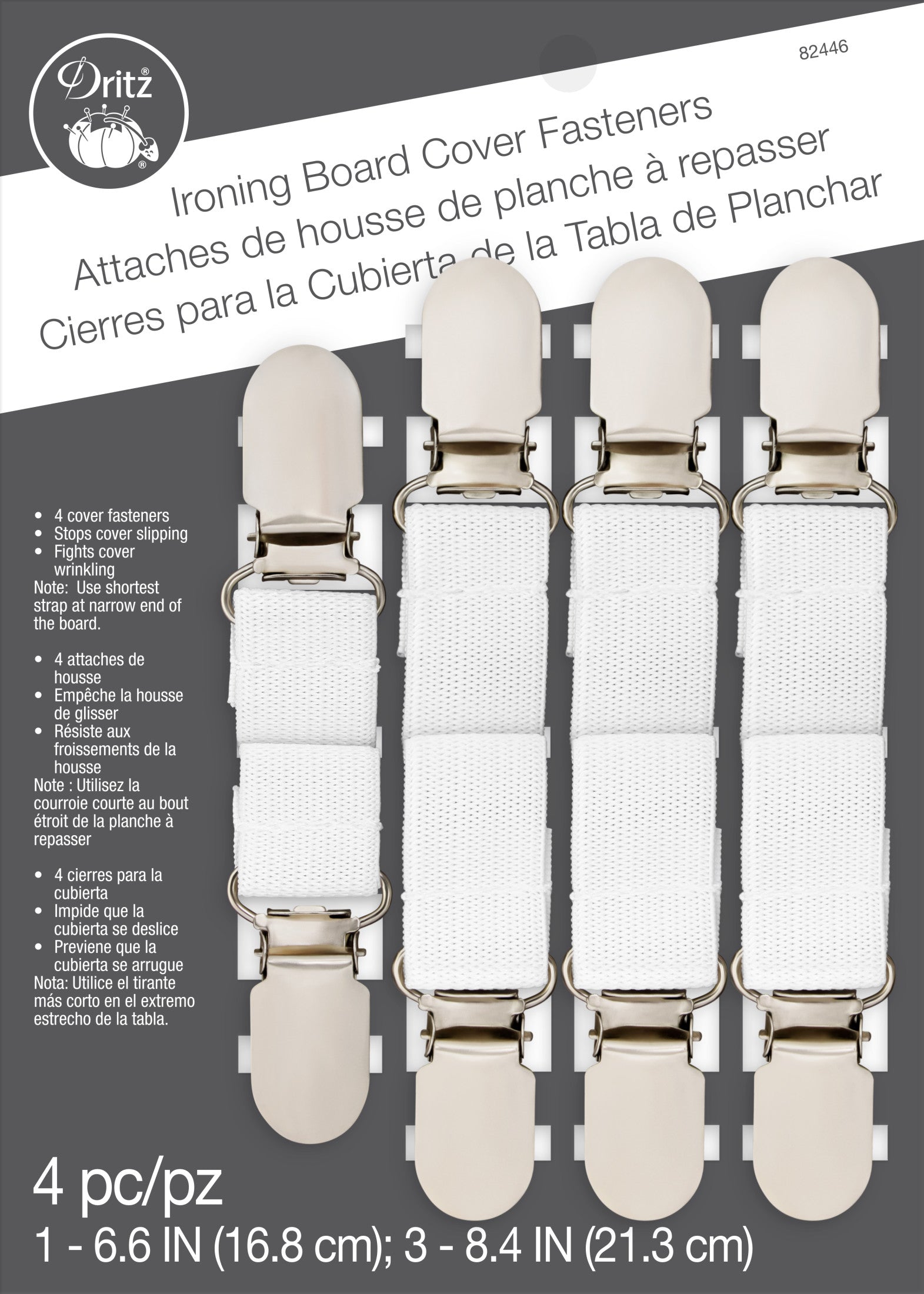Dritz 82446 fixations housse table à repasser x4