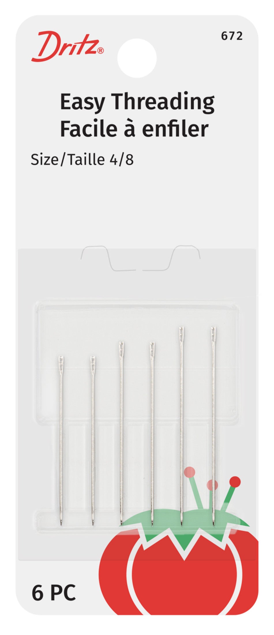 Dritz Needles 672 aiguilles main enfilage facile 6 pc