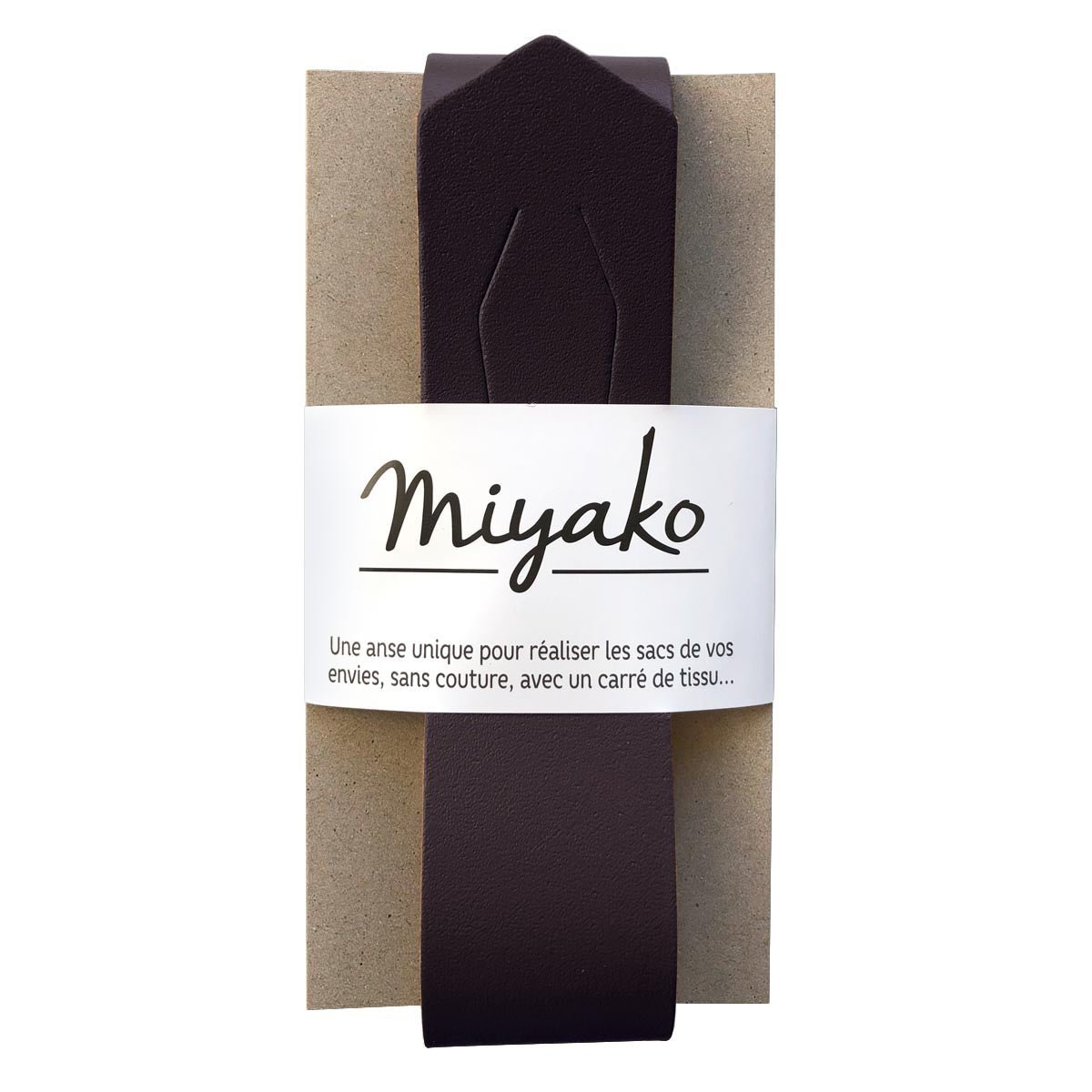 Bohin Miyako Anse Sac Main Cuir Noir 50 cm