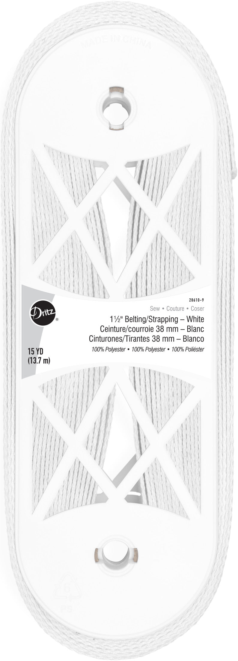 Dritz sangle polyester noire 38 mm 13,7 m