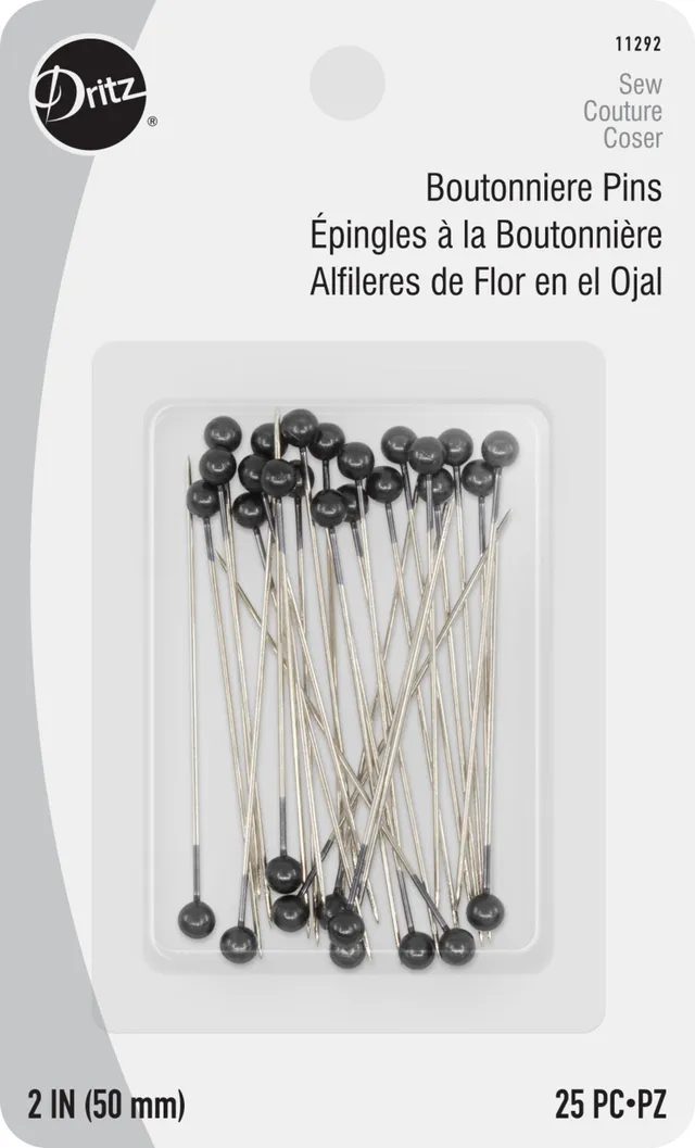 Dritz 11292 épingles boutonnière acier nickelé 2" x 25 pc