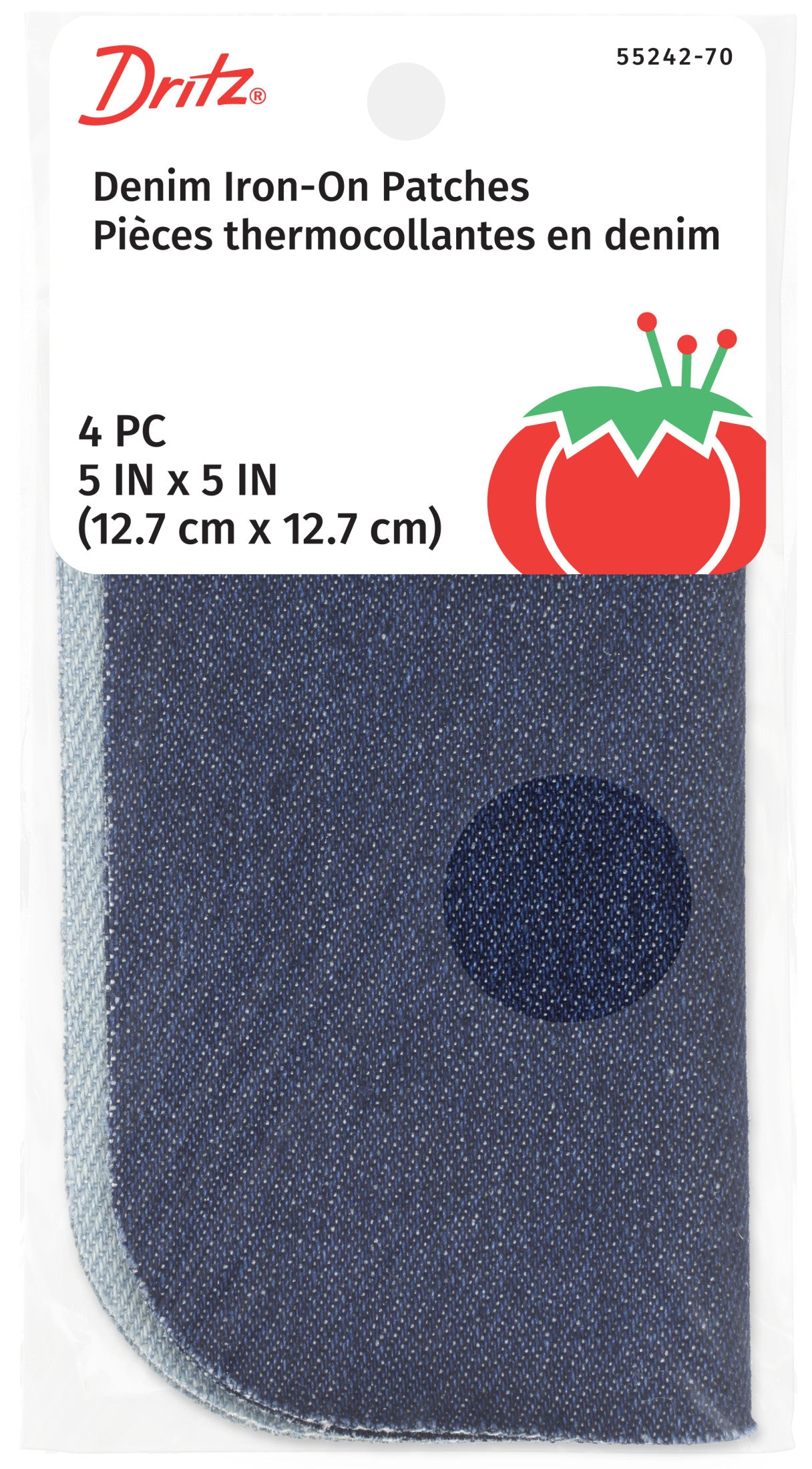 Dritz patch jean denim thermocollant 13x13 cm 4 pcs