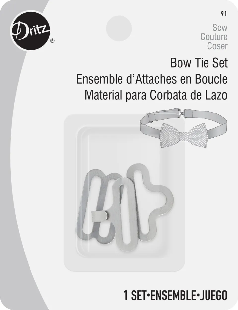 Dritz Fasteners 91 kit nœud papillon nickel 1 set