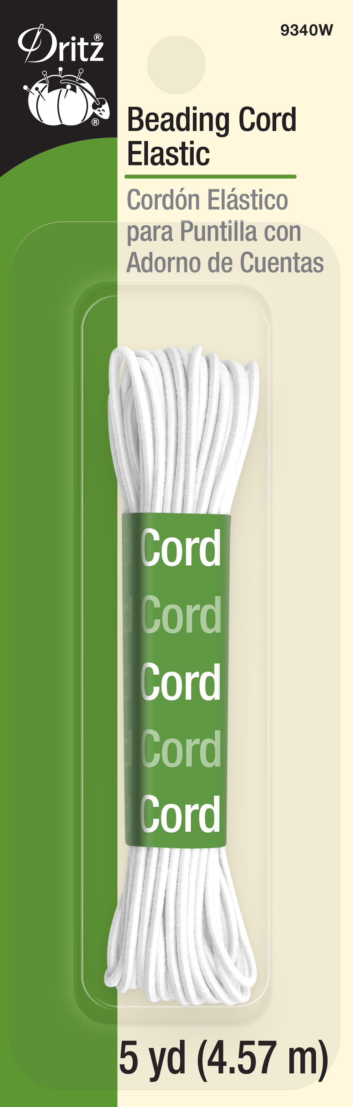 Dritz Elastics Cordon Élastique Perles fil blanc 4,5 m