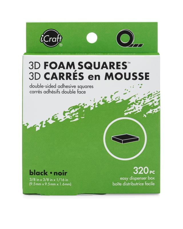 HeatnBond iCraft carrés mousse 3D noirs x320