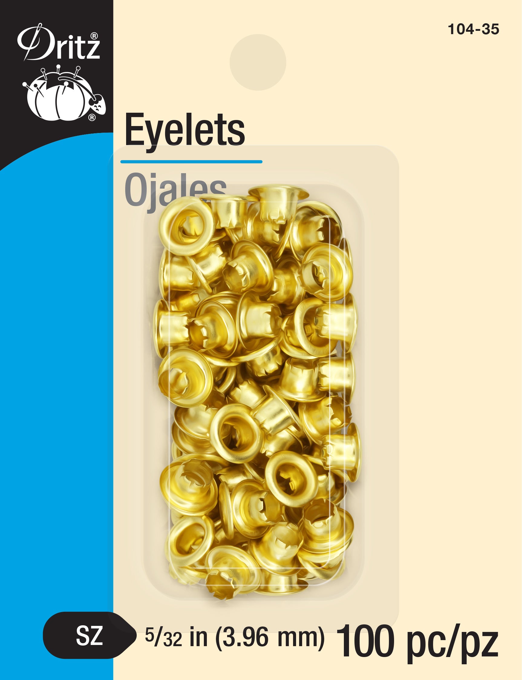 Dritz Fasteners Closures oeillets métal 4 mm 100 pcs