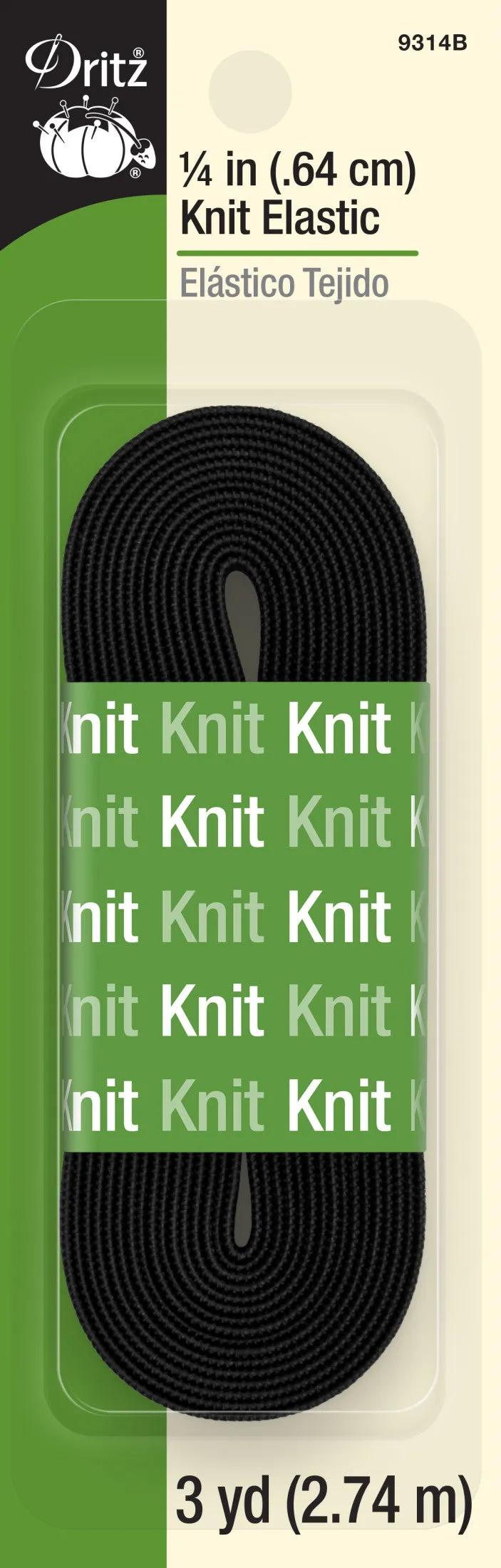 Dritz Élastique tricot noir 6 mm x 2,7 m ceinture