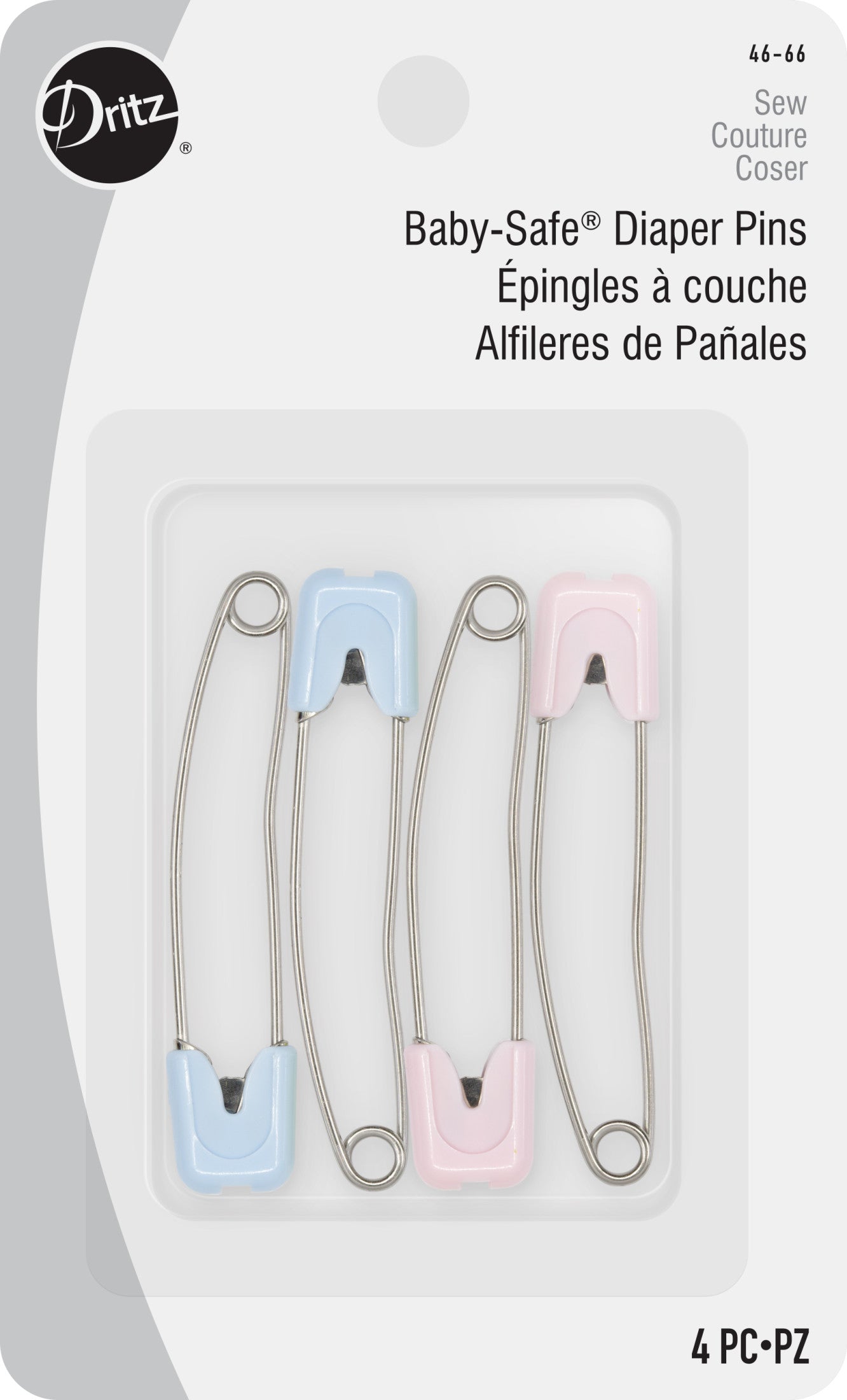 Dritz 46-66 epingle a nourrice bebe couleurs lot 4