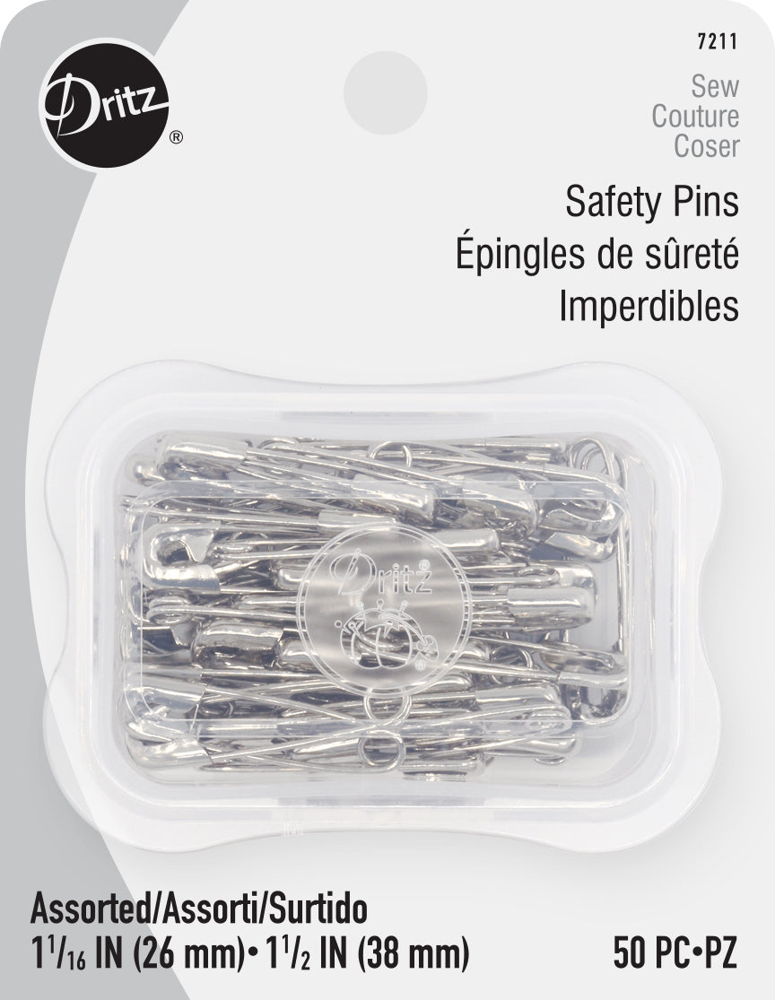 Dritz 7211 épingles de sûreté nickel assorties 50 pcs acier