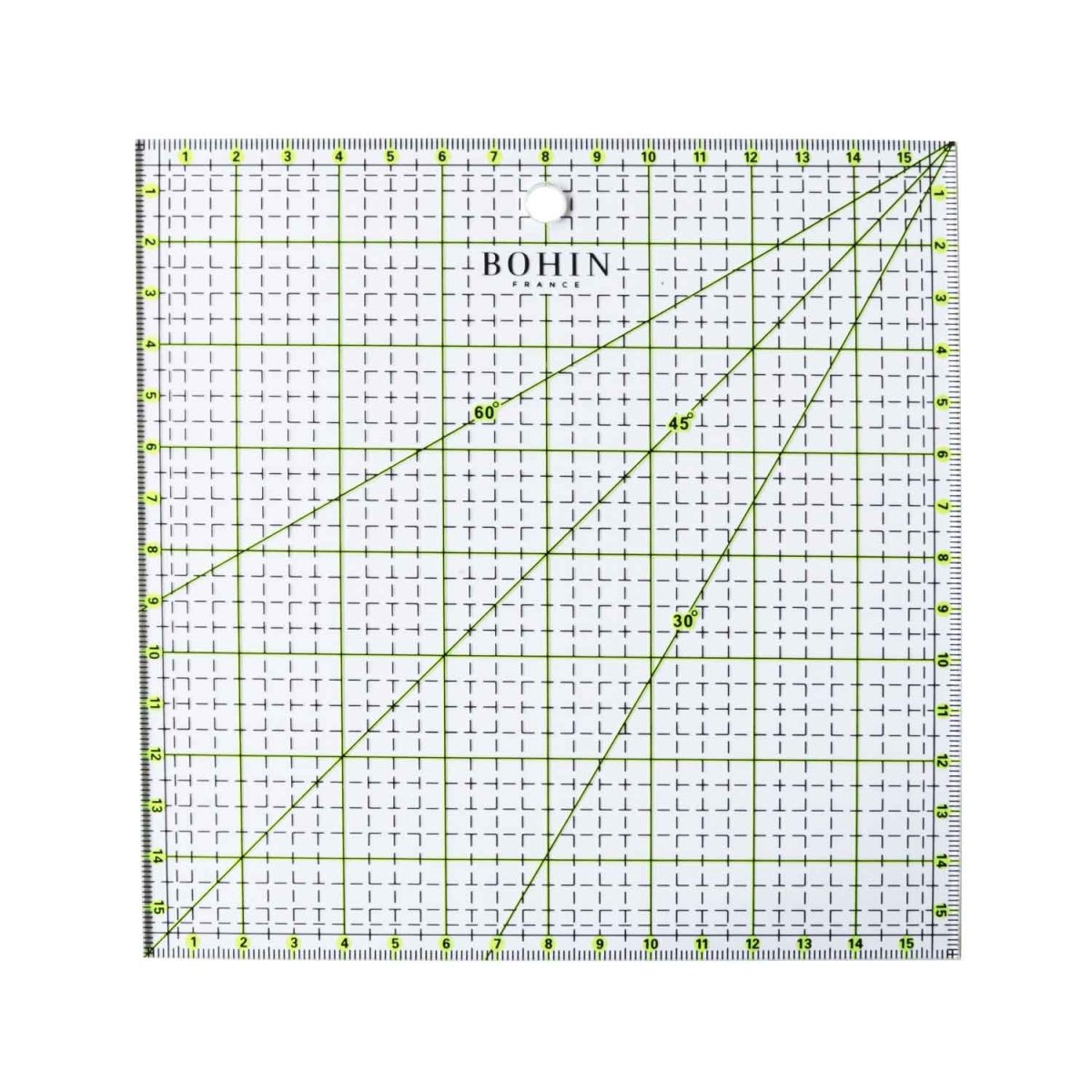 Bohin Mesure Règle patchwork carrée 16x16 cm acrylique