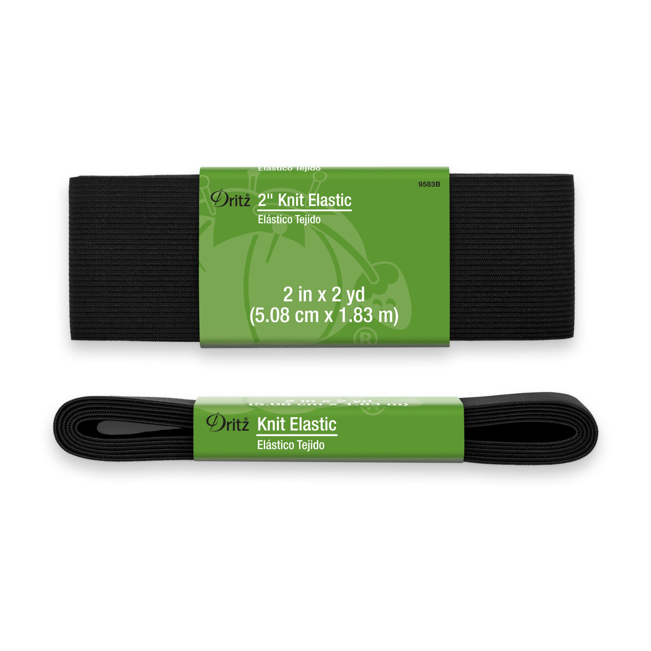 Dritz élastique tricoté noir couture 50 mm 7,3 m souple