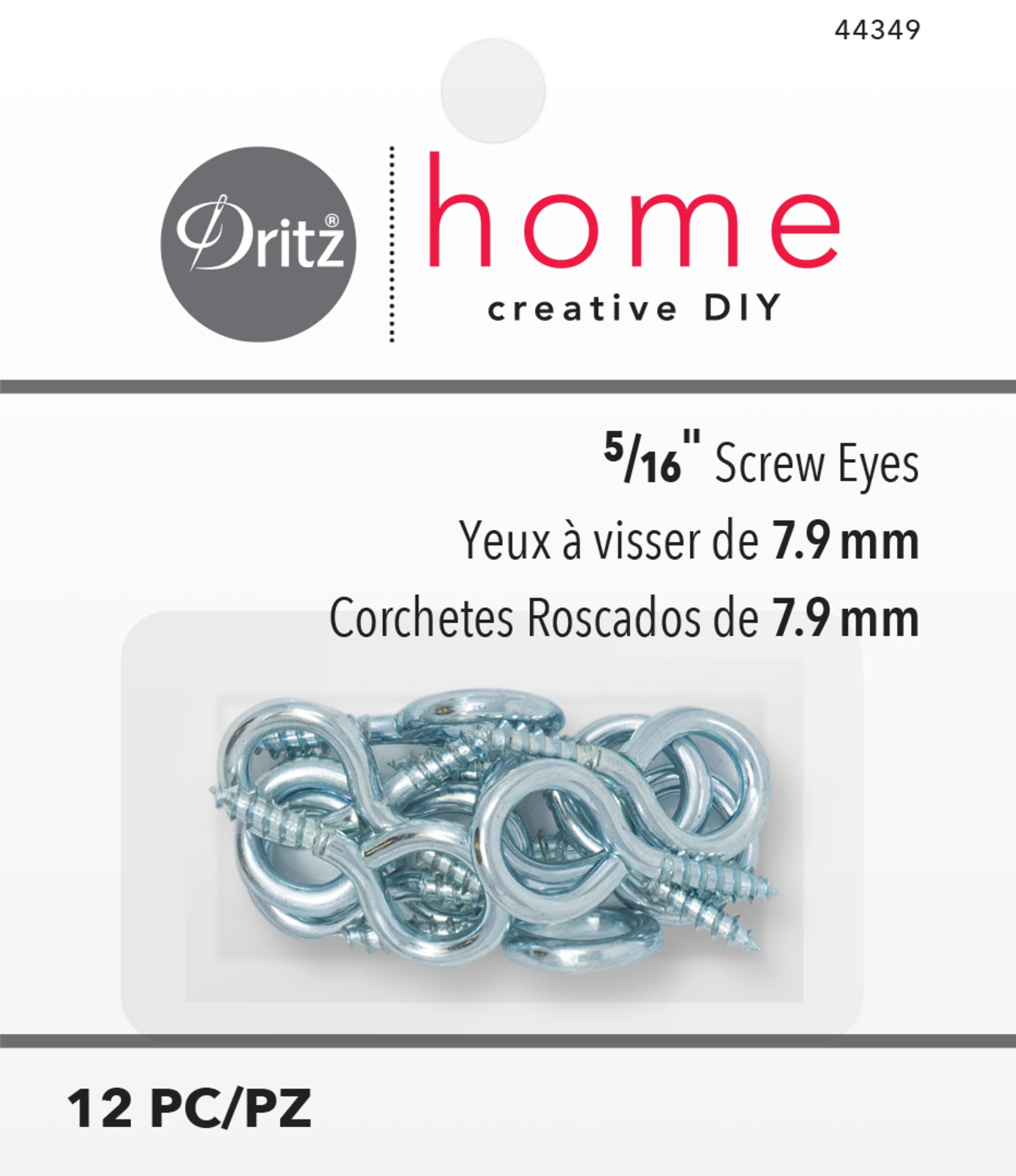 Dritz Fasteners Piton à Vis Argenté 5/16" 12 pc store