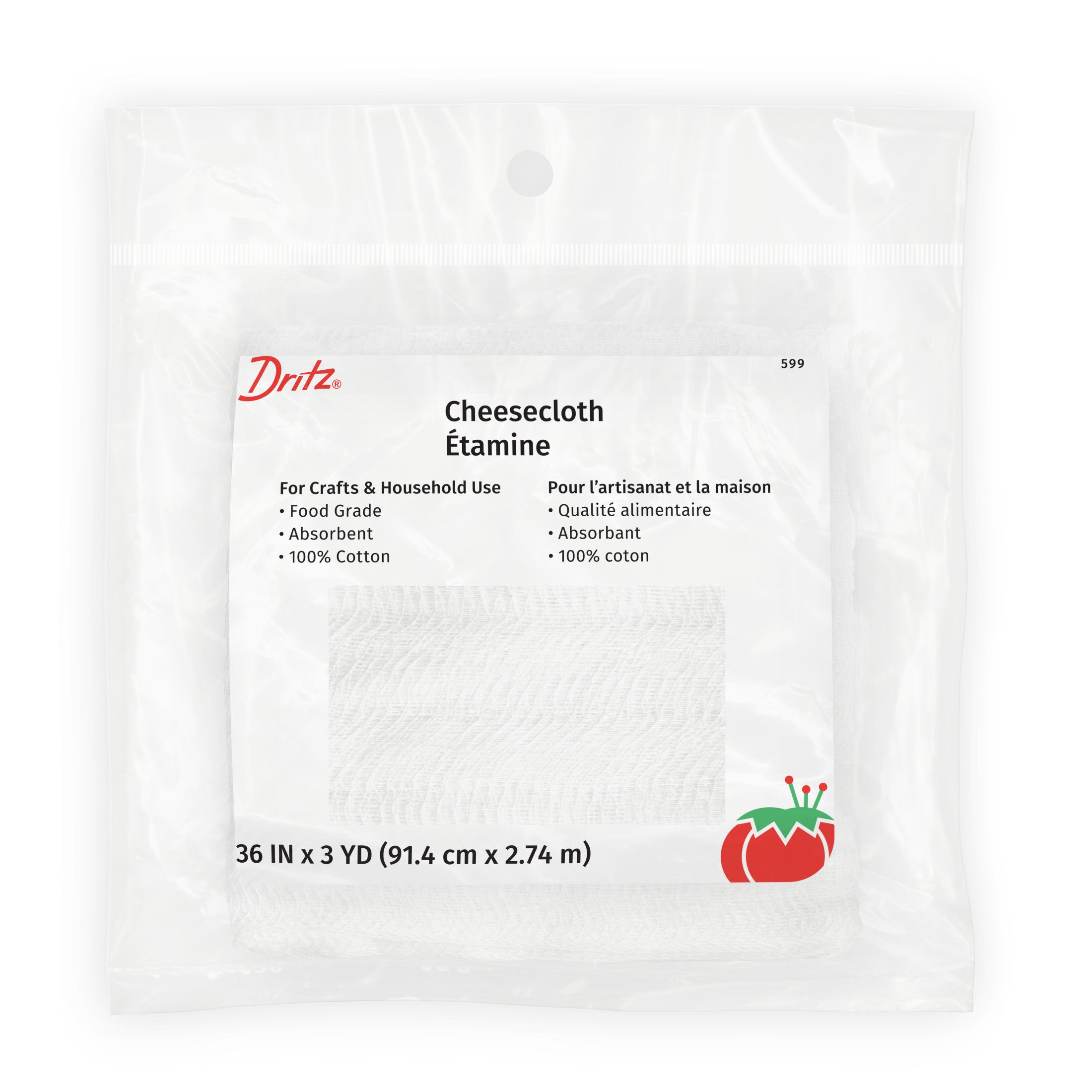 Dritz étamine coton blanche 91 cm x 2,7 m
