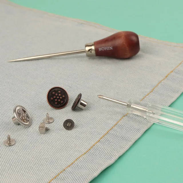 Bohin bouton jean à visser denim bronze 14 mm