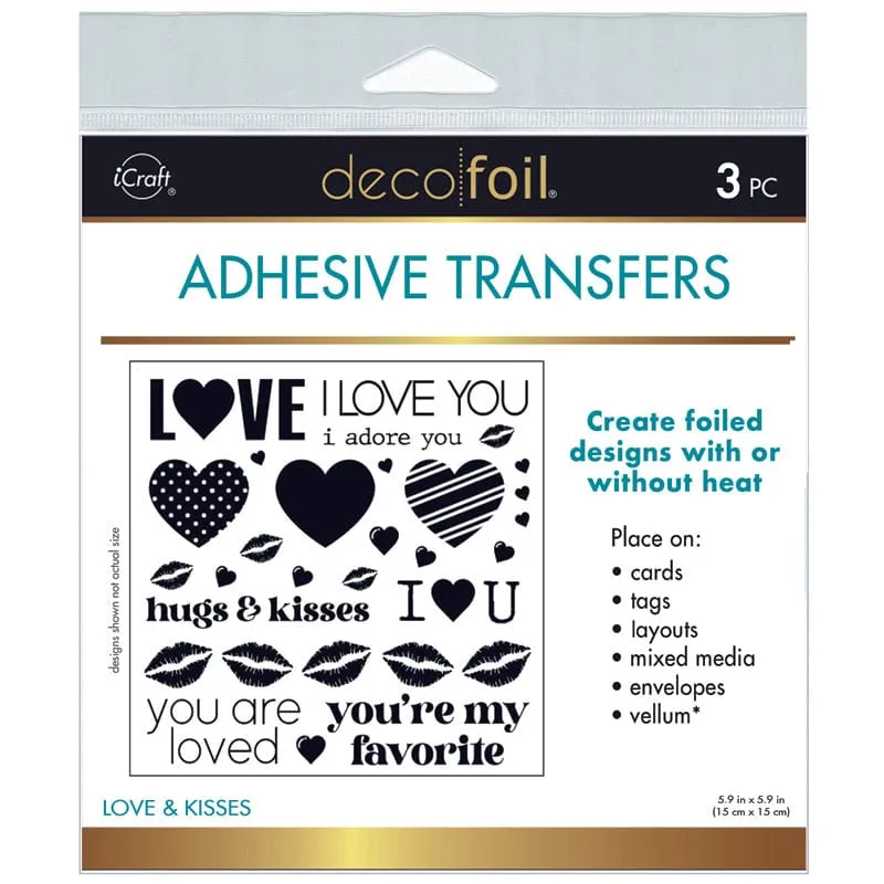 Deco Foil Transfert adhésif Love & Kisses 3 feuilles