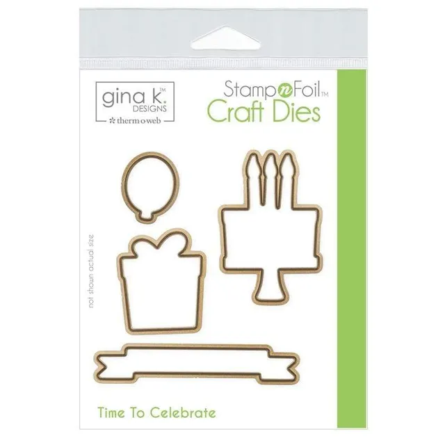 Gina K. Designs StampnFoil Time To Celebrate dies 4 pièces