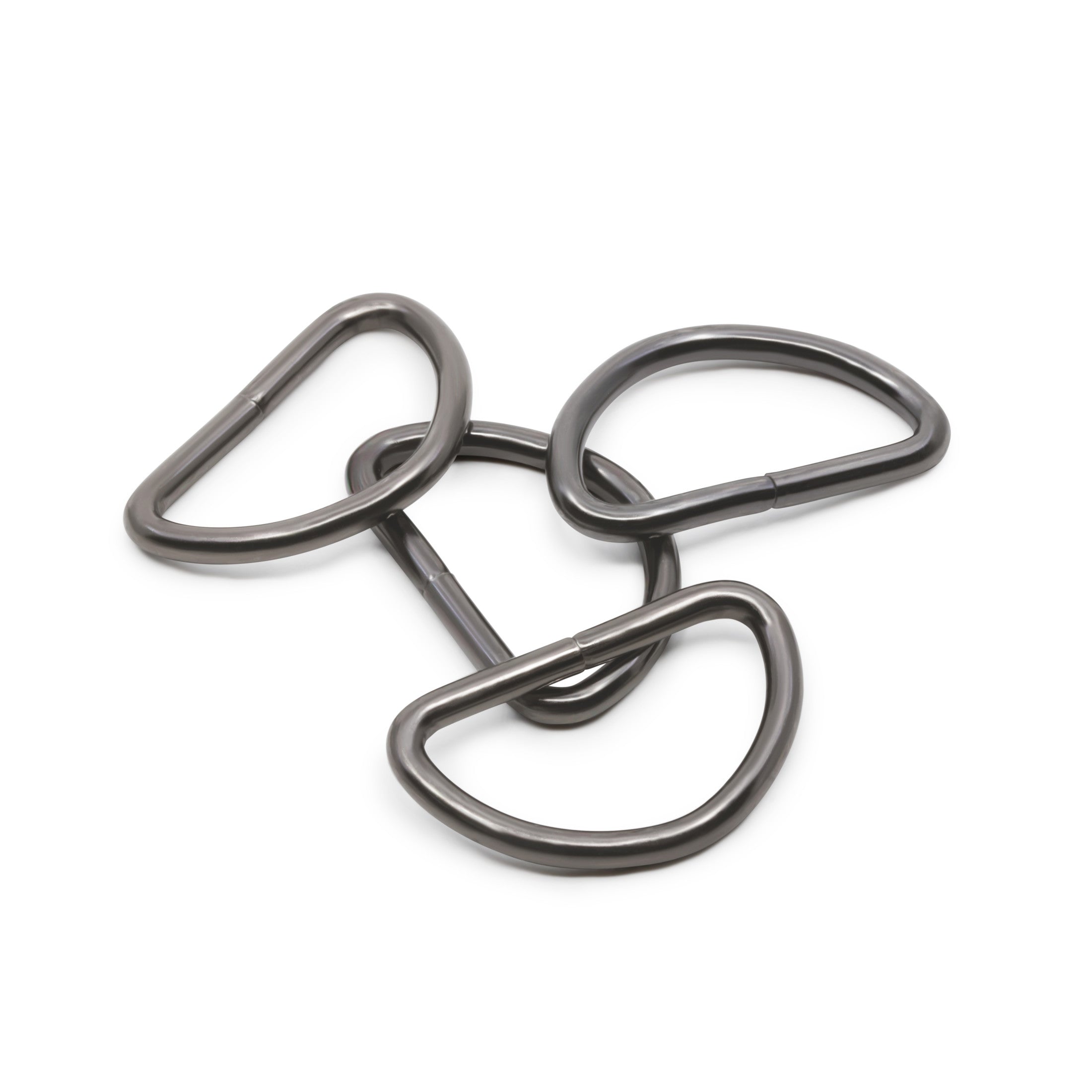 Dritz Anneaux en D Noirs 25 mm Sangle Sac x4 Métal