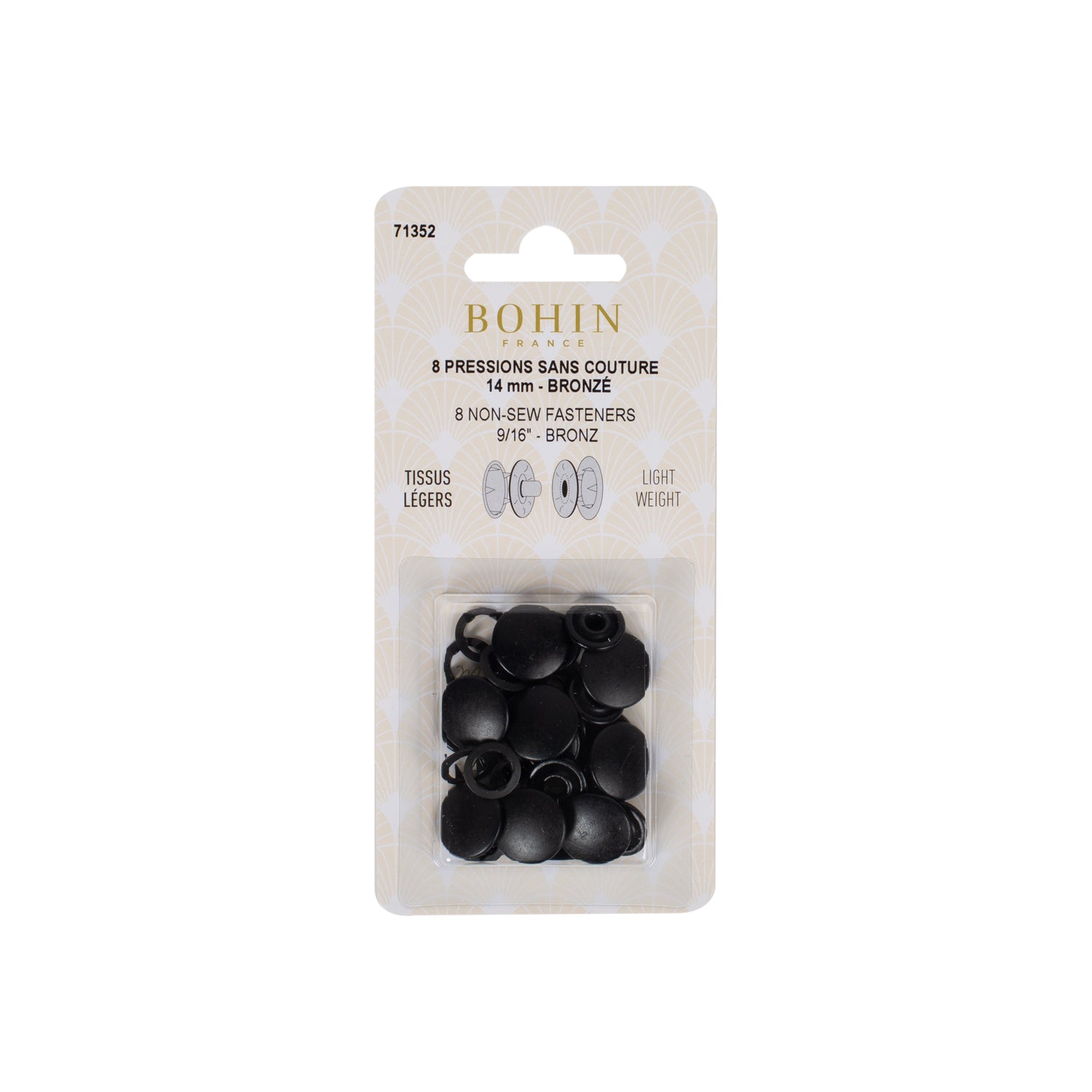 Bohin pressions bouton pression 14 mm argent