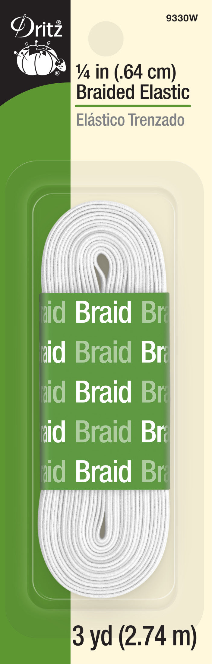 Dritz Elastique tressé blanc 6 mm 3 yards couture