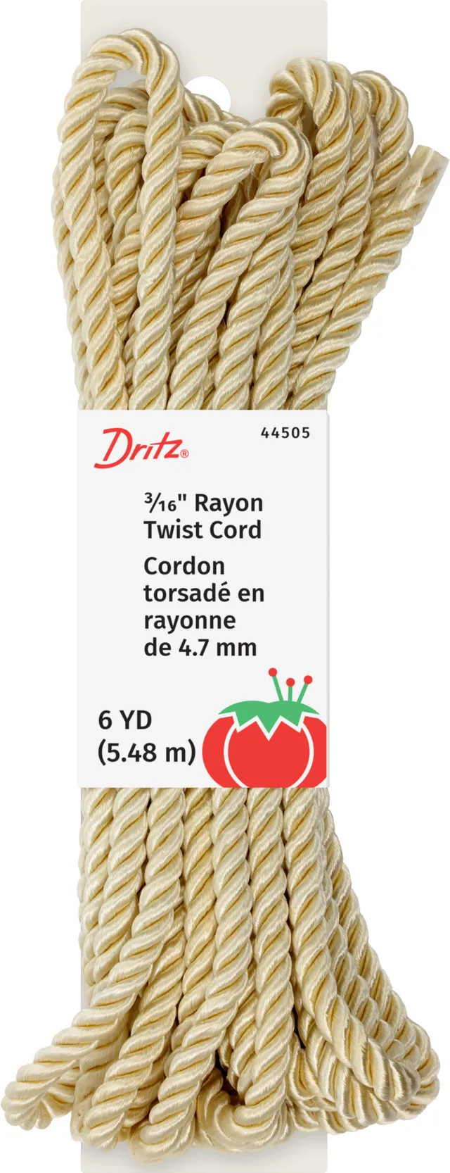 Dritz Elastics cordon rayonne crème mercerie