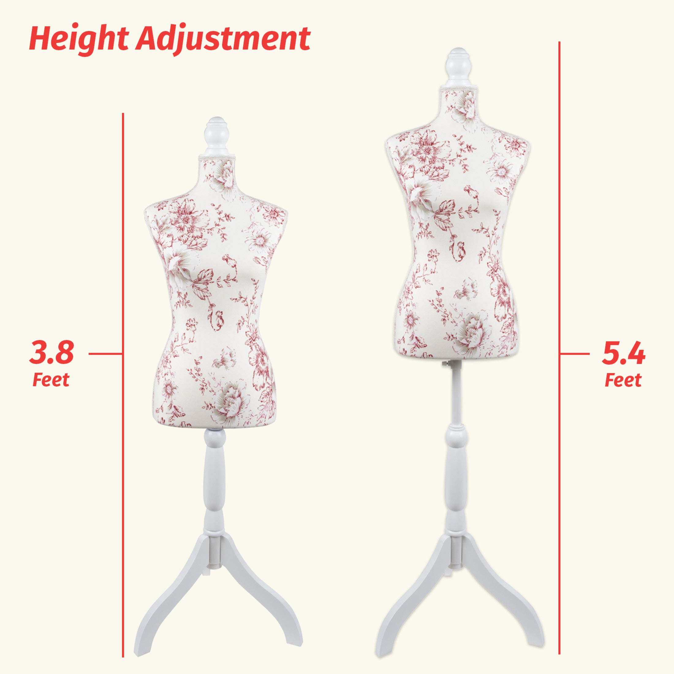 Dritz Dress Forms mannequin couture floral taille US 6 buste