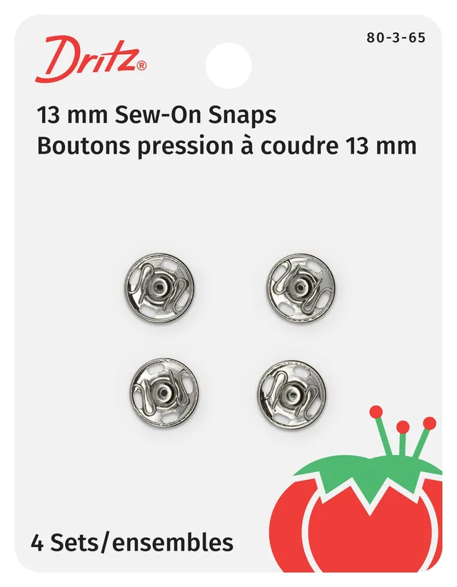 Dritz Boutons Pression à Coudre Nickel Taille 3 4 pcs