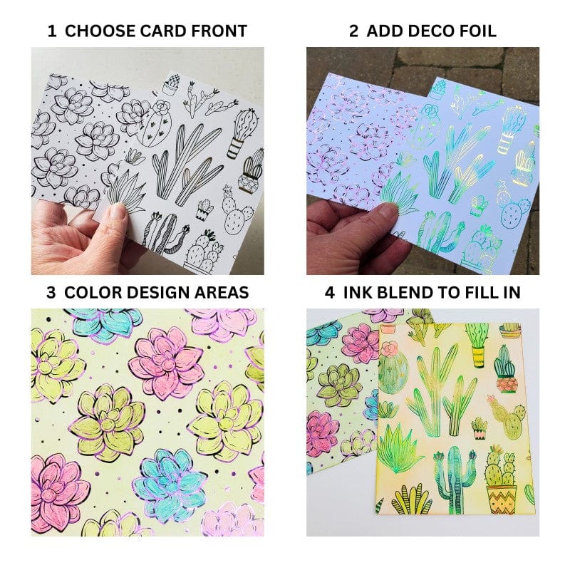 Deco Foil So Succulent cartes à foiler A2 x8