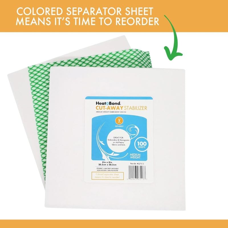 HeatnBond Stabilisateur Cut Away Blanc 100 feuilles