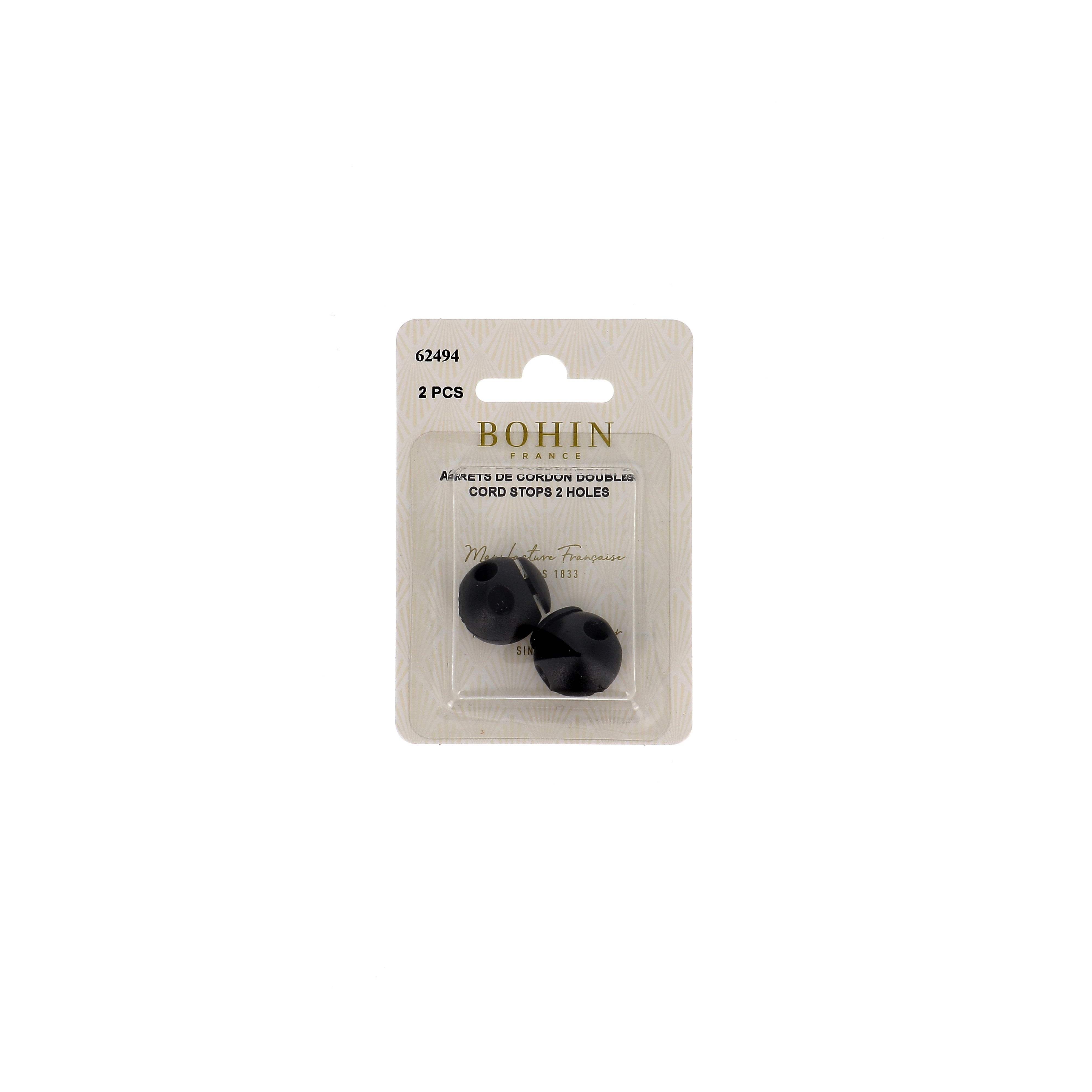 Bohin Arrêts cordons stop-cordon noir 18x19 mm