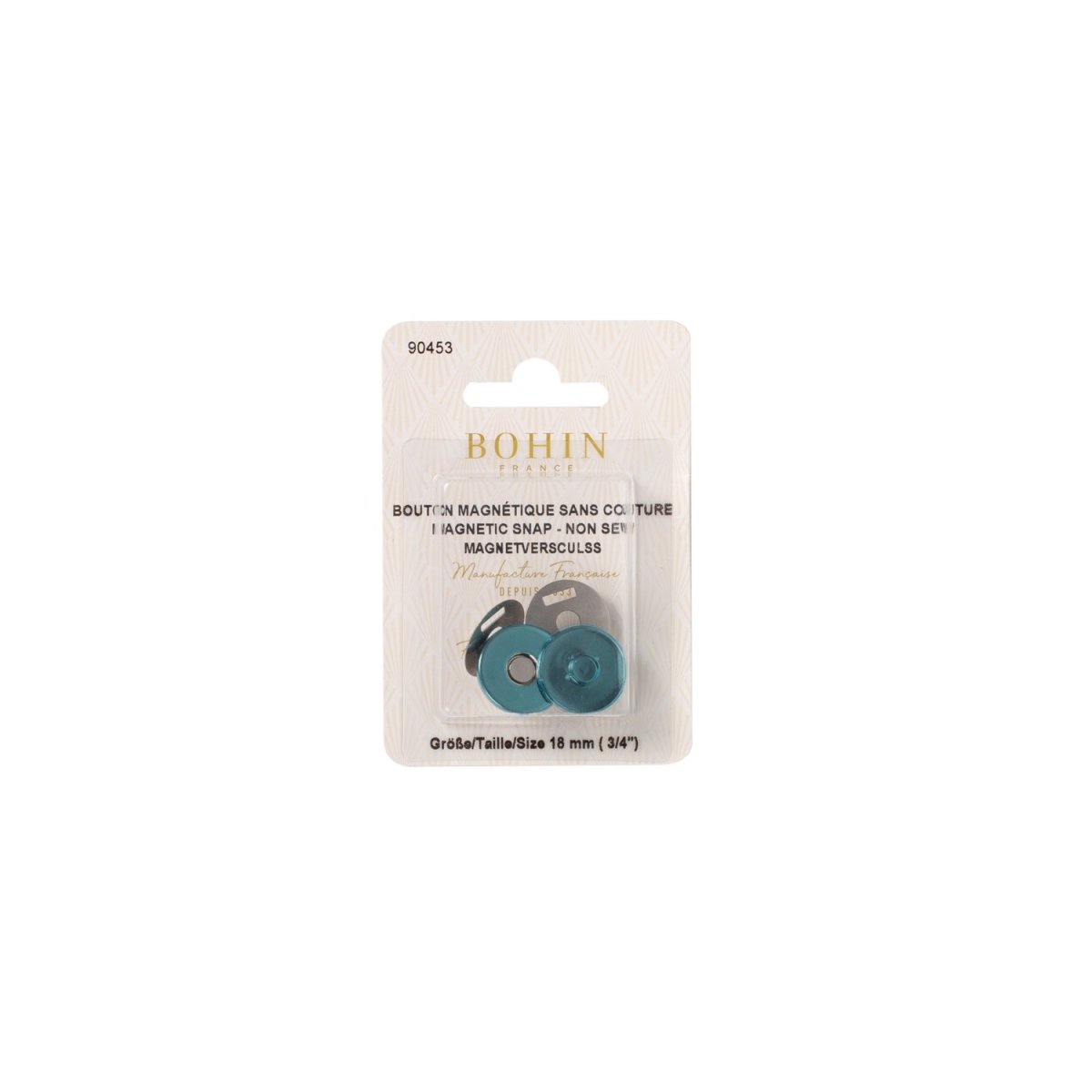 Bohin Boutons magnétiques sans couture Argent 14 mm