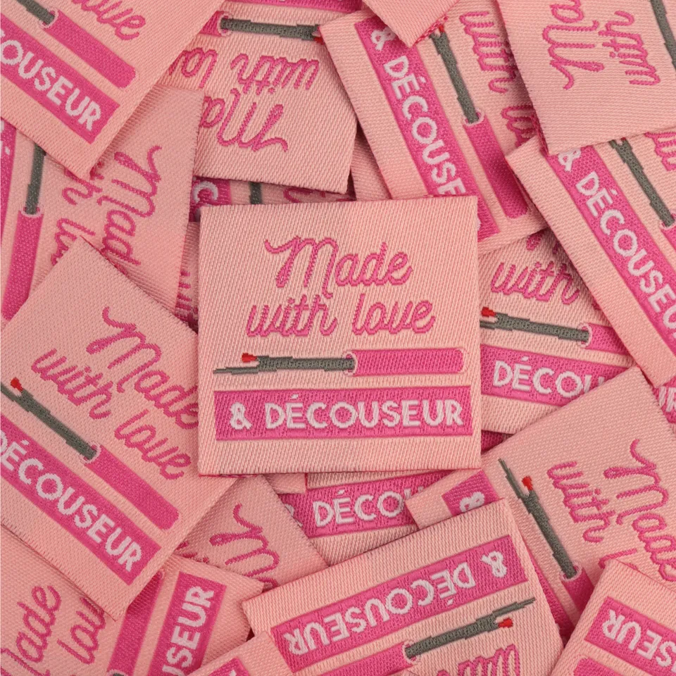 Bohin Étiquettes Àtiquette Made with love étiquette 3,5 cm