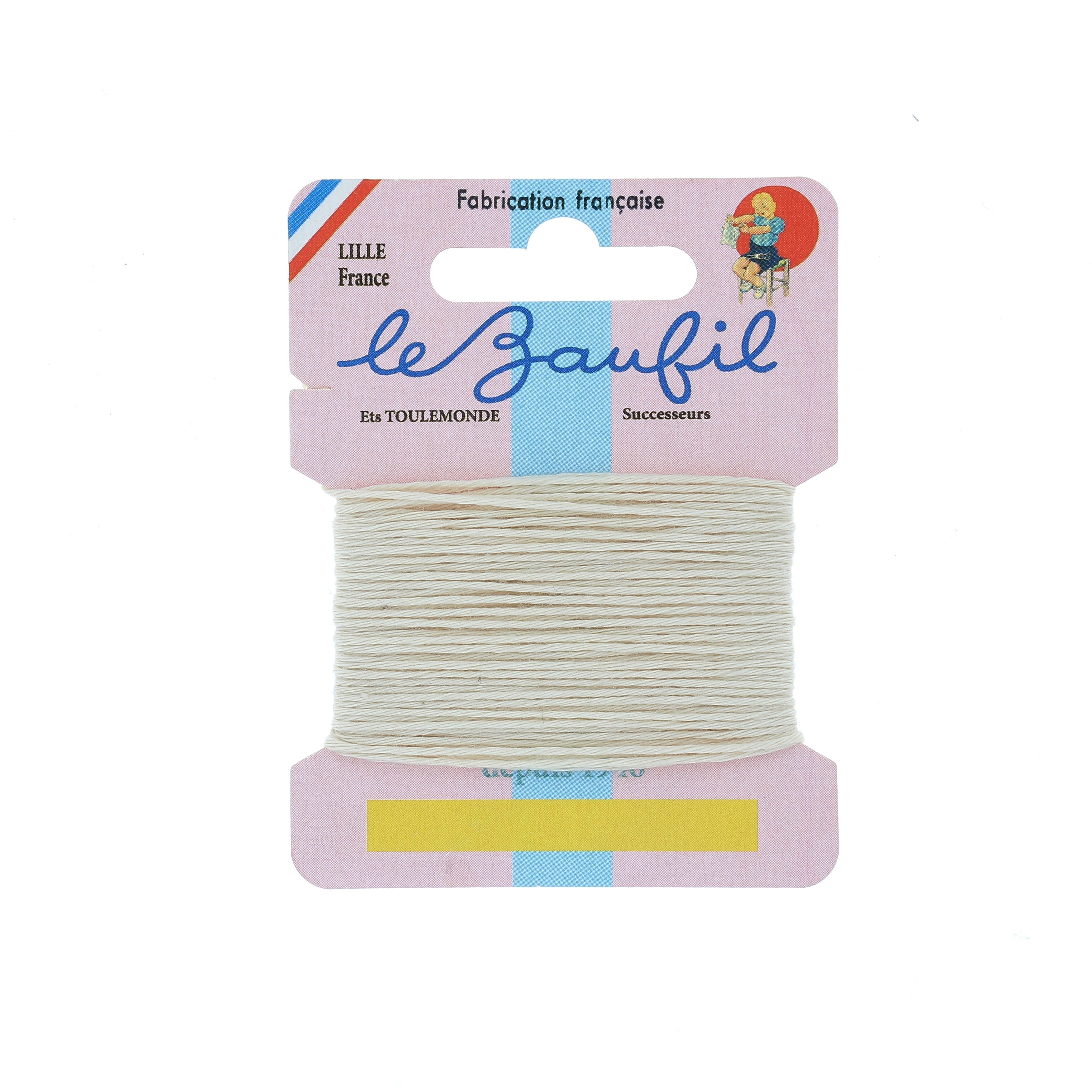 Lebaufil Fils Fil à Sashiko coton 12 m blanc écru