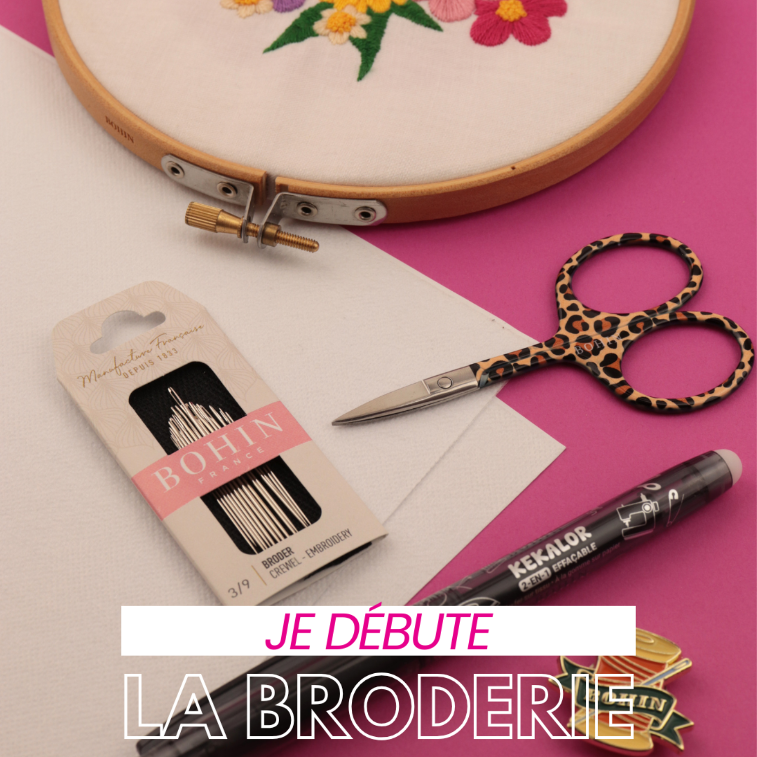 Bohin Kits de broderie kit débutant cercle 12,5 cm