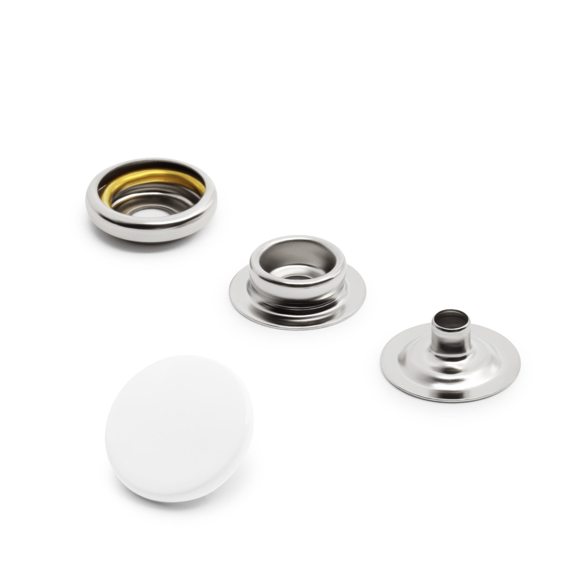 Dritz boutons pression métal 15 mm blanc 7 jeux