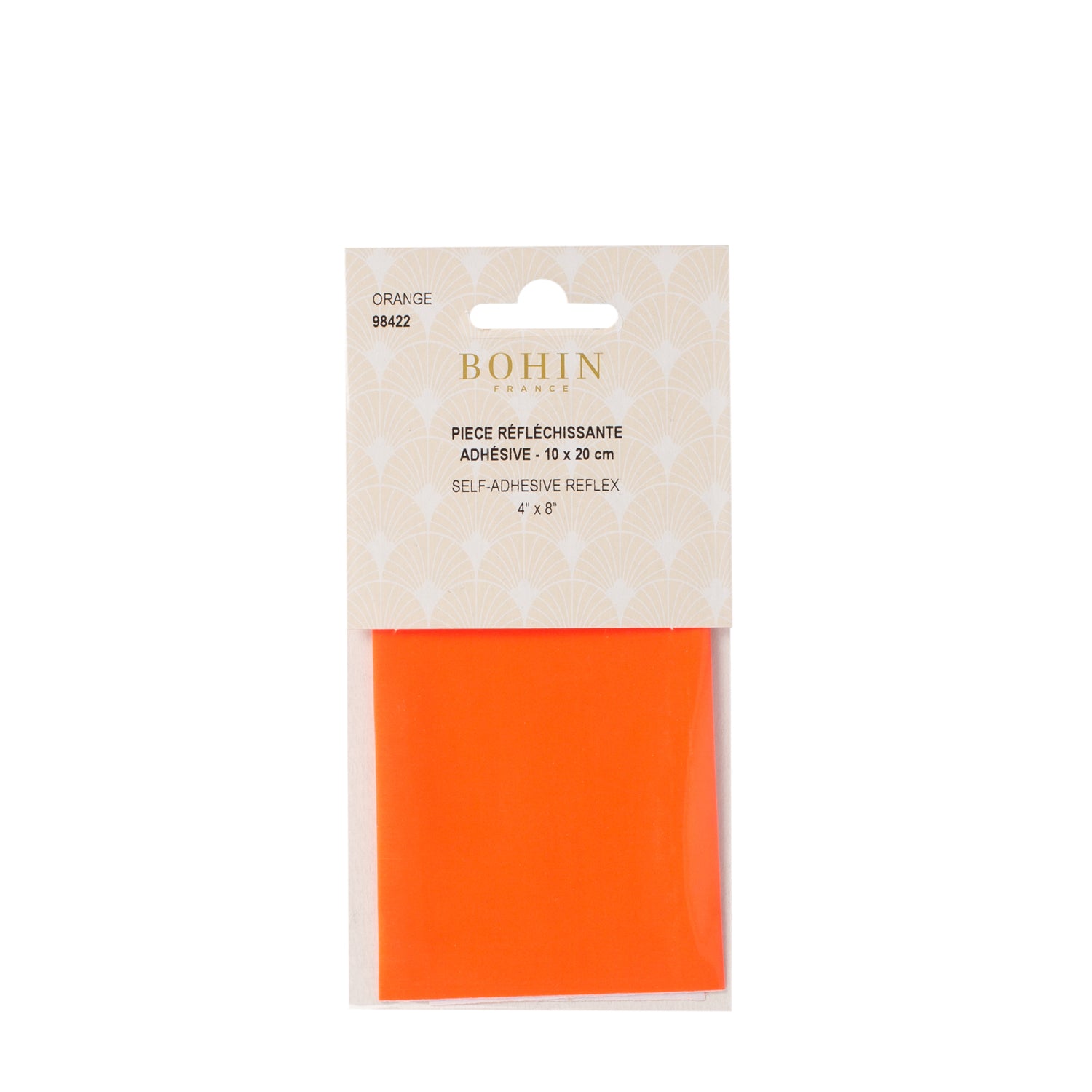 Bohin Colles Textiles Nylon Réfléchissant Orange 10x20 cm