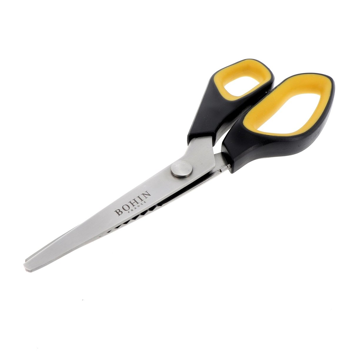 Bohin ciseaux cranteurs tissu inox 23 cm anneaux plastique