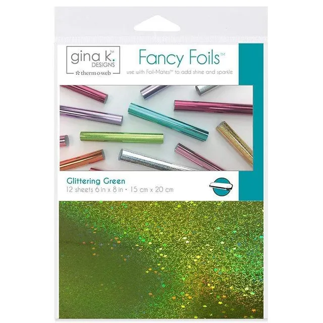 Gina K. Designs Fancy feuille transfert Glittering Green 12 feuilles