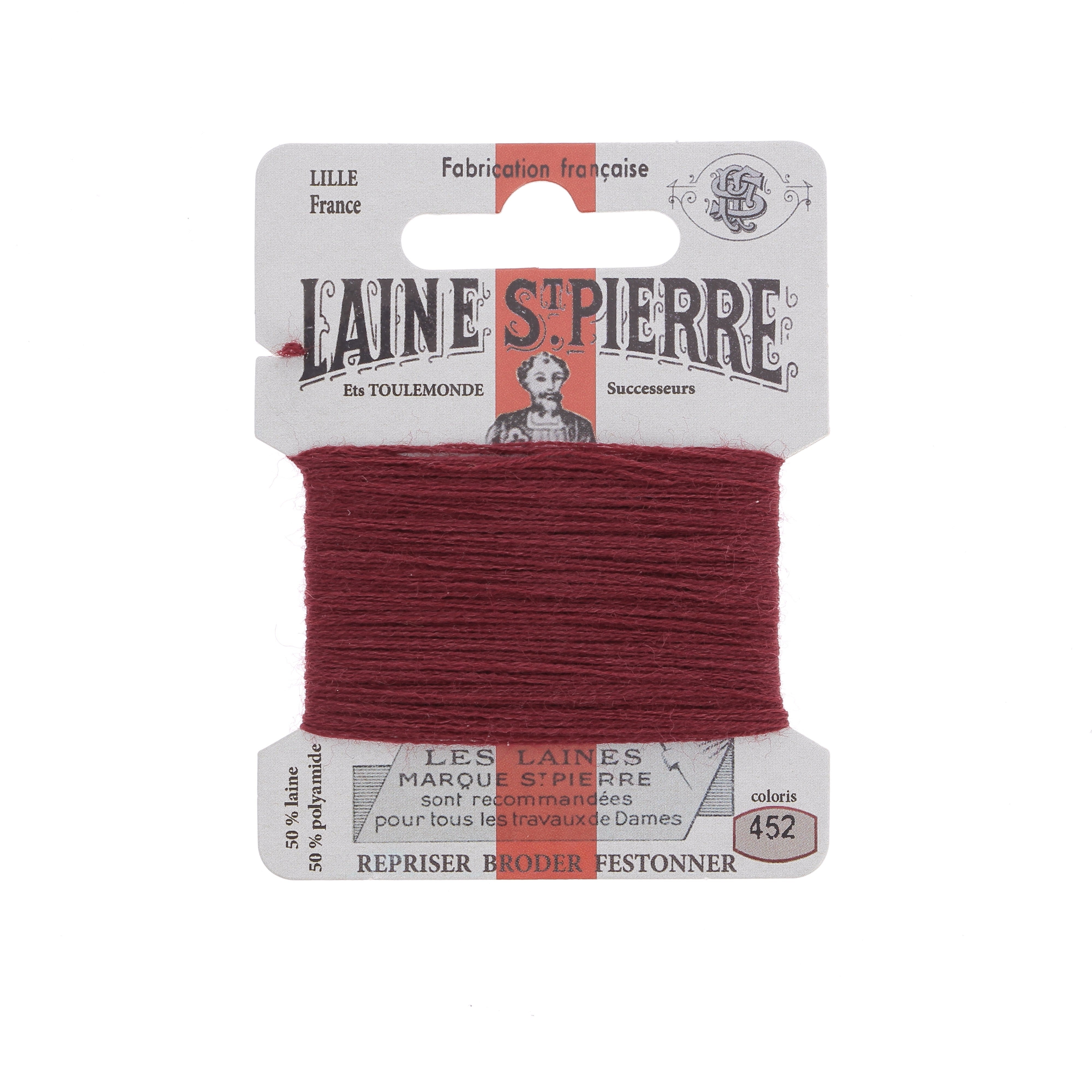 Laine St Pierre fil à broder rouille 464 rouge