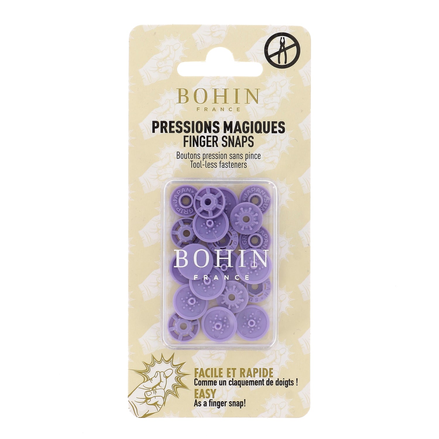 Bohin pressions magiques bouton pression rose 13 mm x8