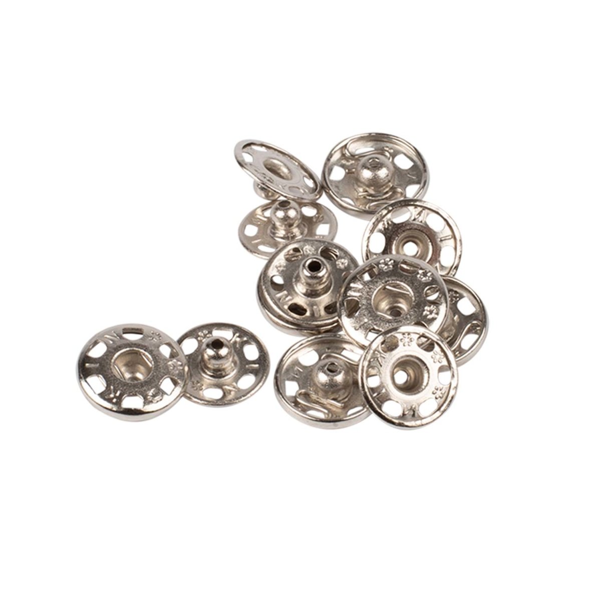 Bohin Boutons et pressions à coudre argent 8 mm