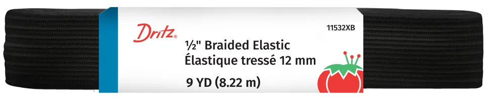 Dritz Elastics Élastique Tressé Noir 12 mm Couture