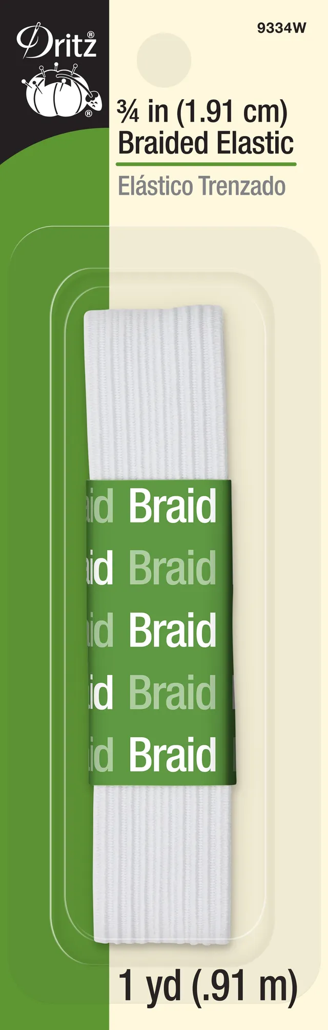 Dritz élastique tressé blanc 19 mm 0,9 m léger