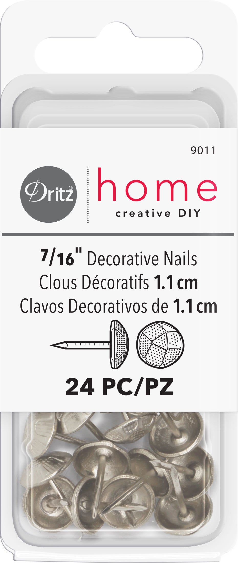 Dritz Nails Clous Tapissier Laiton 11 mm lot 24 texturé