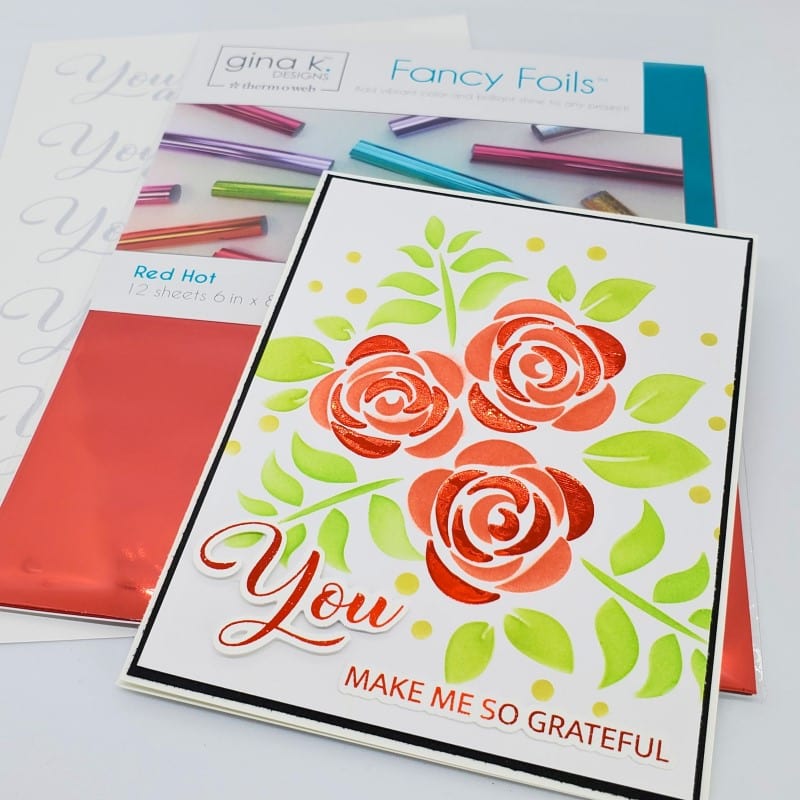 Gina K. Designs Fancy Foil Red Hot feuille transfert x12