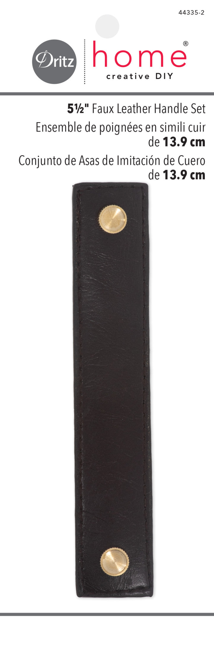 Dritz Home poignée simili cuir marron 14 cm