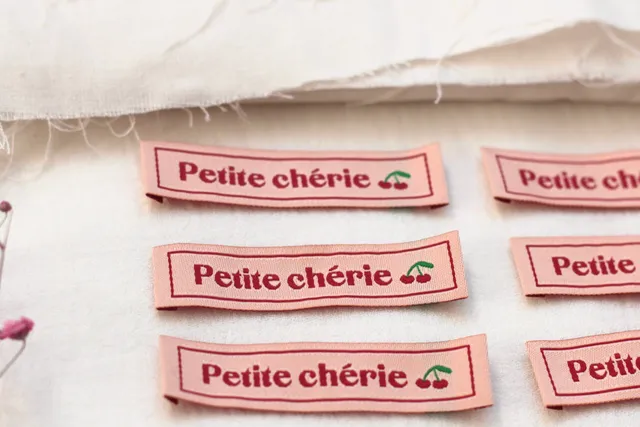 La Petite Maison Couture Petite chérie T.2 étiquettes tissées x6 rose